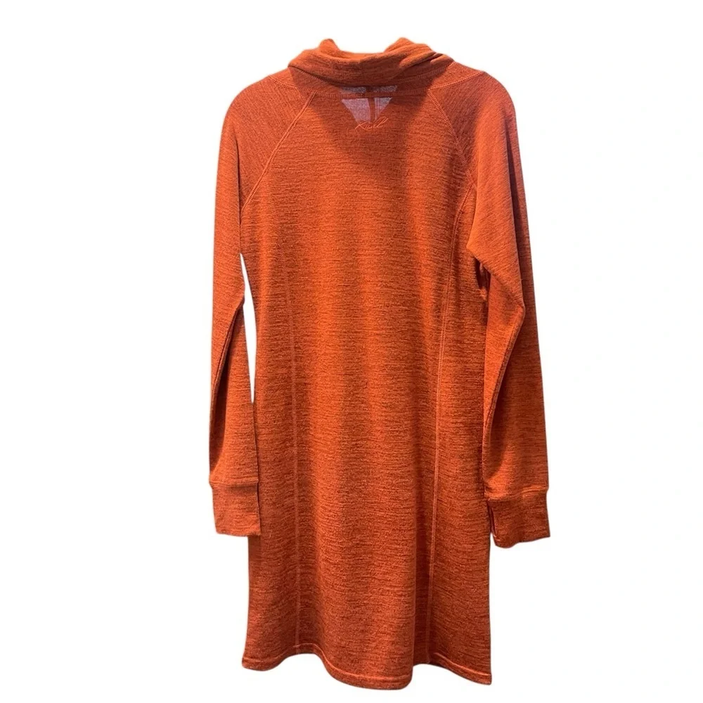 Kuhl LÉA Dress Cowl Neck Drawcord Thumb Holes Pocket Rust Brown Size S